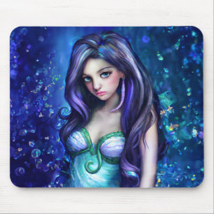 Tapis De Souris Mermaid Sea Goddess Nymphe Siren Art sous-marin