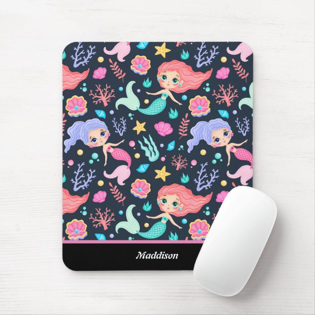 Tapis De Souris Mermaid Thème Personnalisable (Avec souris)