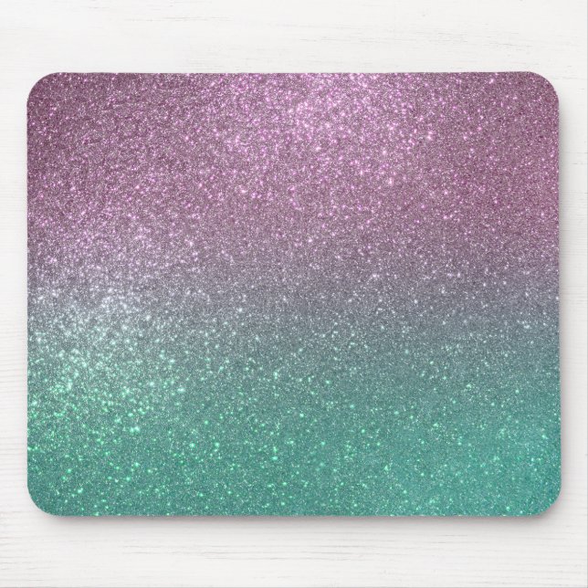 Tapis De Souris Mermaid vert rose Parties scintillant étincelante  (Devant)
