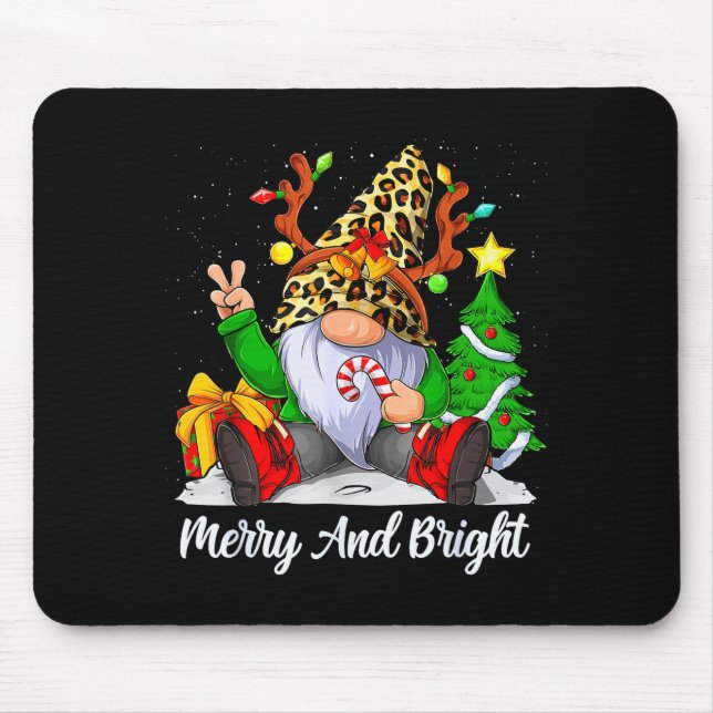 Tapis De Souris Merry And Bright Christmas Gnome Family Pajamas Ma (Devant)