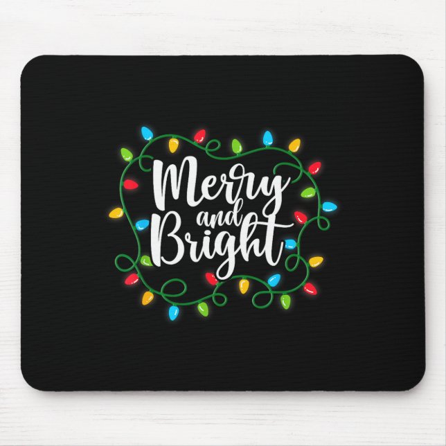 Tapis De Souris Merry And Bright Funny Family Matching Christmas O (Devant)