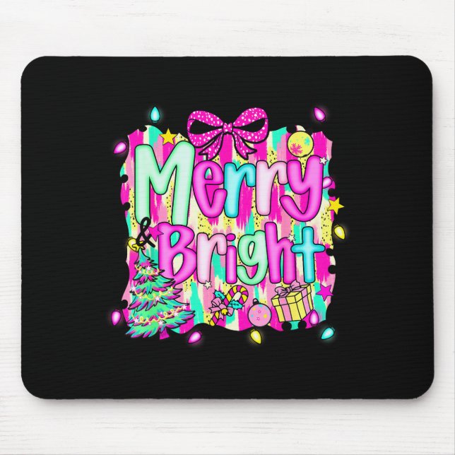 Tapis De Souris Merry And Bright Shirt Cute Christmas Holiday Men  (Devant)