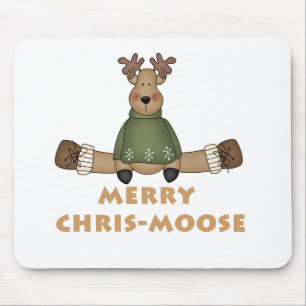 Tapis De Souris Merry Chris-Moose T-shirts et cadeaux