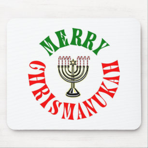 Tapis De Souris Merry Chrismanukah- Christmas Chanukah Menorah