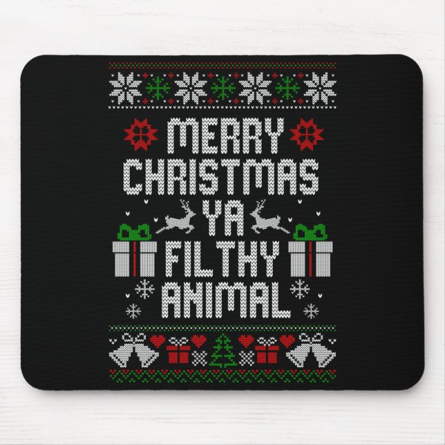 Tapis De Souris Merry Christmas Animal Filthy Ya Xmas Pajama Long  (Devant)