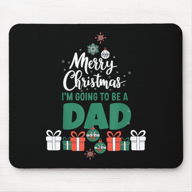 Tapis De Souris Merry Christmas I'm Going To Be A Dad Pregnant Wif (Devant)