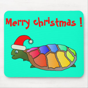 TAPIS DE SOURIS "MERRY CHRISTMAS" PÈRE NOËL TURTLE