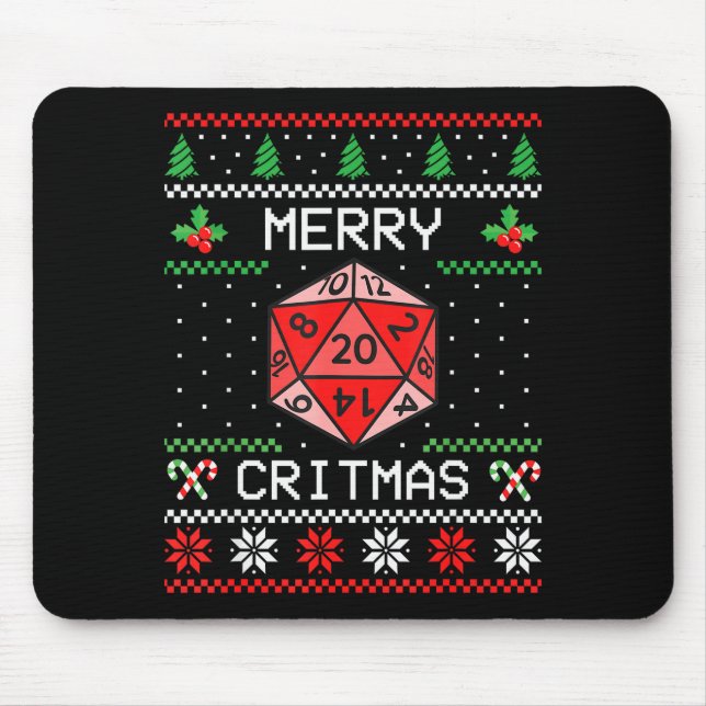 Tapis De Souris Merry Critmas Christmas Rpg Board Game Role Play U (Devant)