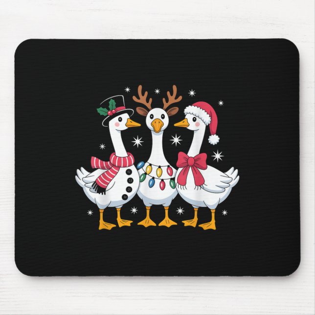 Tapis De Souris Merry Goosemas Christmas Silly Goose Xmas Lights M (Devant)