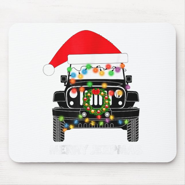 Tapis De Souris Merry Jeepmas Ugly Light Reindeer Christmas  (Devant)