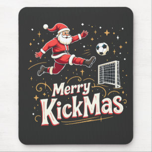 Tapis De Souris Merry Kickmas Funny Santa Claus Amateurs de footba