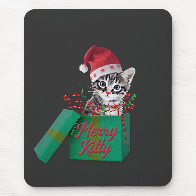 Tapis De Souris Merry Kitty, Joyeux Noël (Devant)