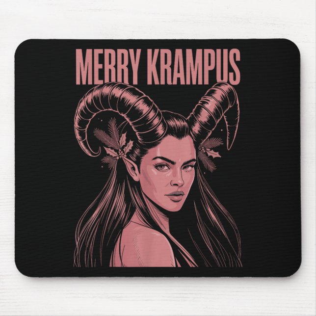 Tapis De Souris Merry Krampus Ironic Lilith Christmas Dark Feminin (Devant)