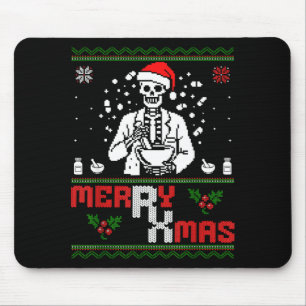Tapis De Souris Merry Rx Mas squelette pharmacien technicien en ph