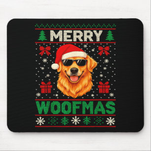 Tapis De Souris Merry Woofmas Pull Noël Moche Xmas Amoureux des Ch