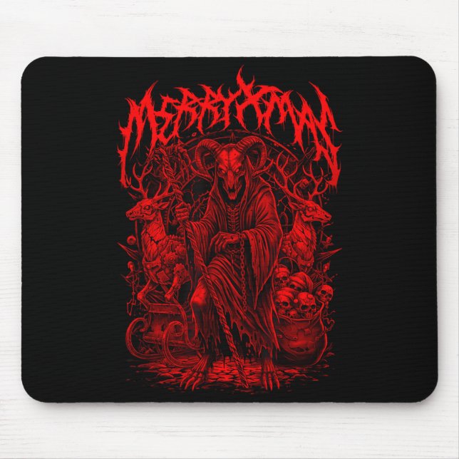 Tapis De Souris Merry Xmas Heavy Metal Band Parody Death Metal Vin (Devant)