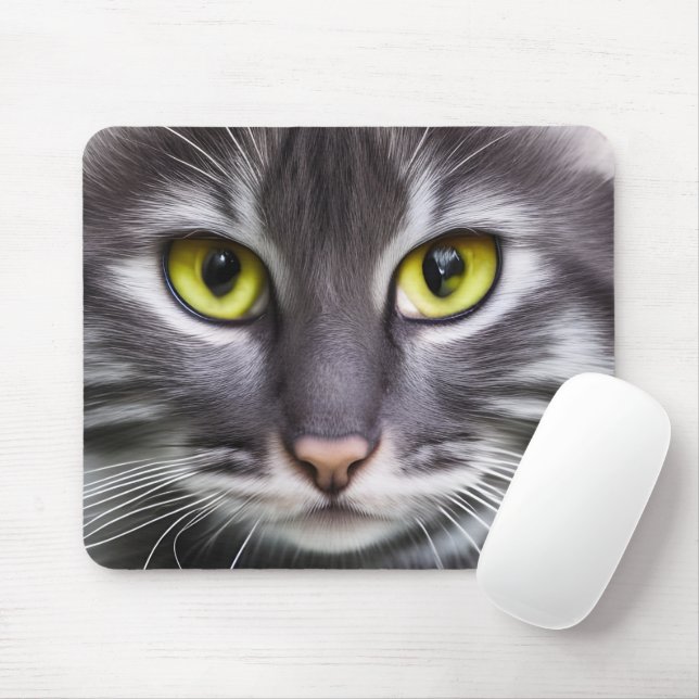 Tapis De Souris Merveilleux portrait de chat (Avec souris)