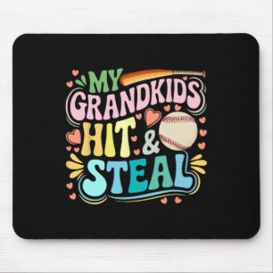 Tapis De Souris Mes petits-enfants frappent et volent le baseball