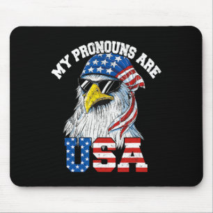 Tapis De Souris Mes Pronononounes Sont L'Aigle Patriotique América