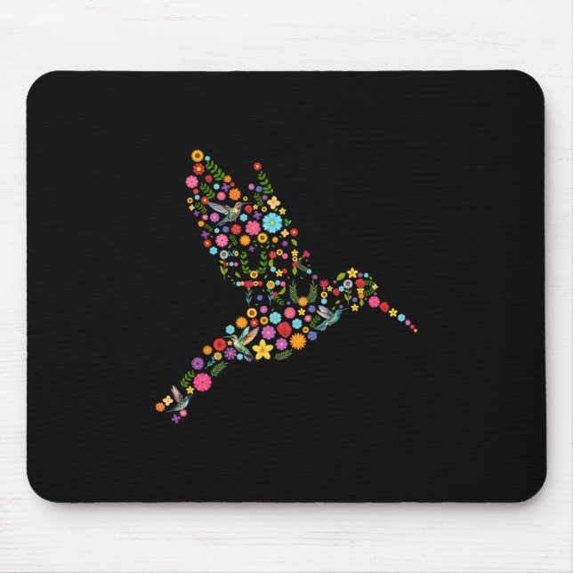 Tapis De Souris Message caché subtil anti-Trump de colibri floral (Devant)