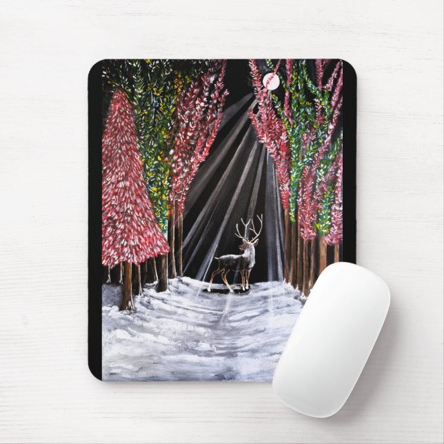 Tapis De Souris Messager sacré de Nara Peinture d'Alfred Fox (Avec souris)