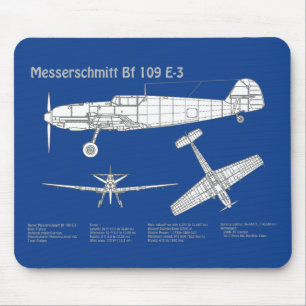 Tapis De Souris Messerschmitt Bf 109 - Plan d'avion ABD