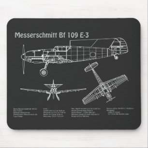Tapis De Souris Messerschmitt Bf 109 - Plan d'avion PD