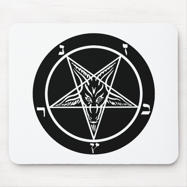 Tapis De Souris métal noir, baphomet des ténèbres ! (Devant)