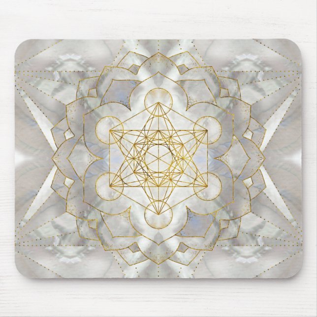 Tapis De Souris Métatron's Cube in lotus Sacred Geometry (Devant)