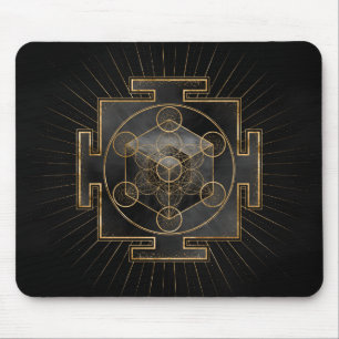 Tapis De Souris Métatron's Cube Sri Yantra Sacred Geometry