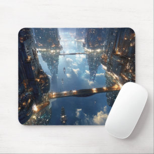 Tapis De Souris Métropole flottante dans le ciel