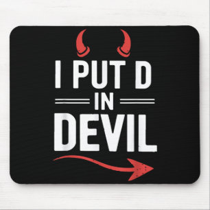 Tapis De Souris Mettre D dans Diable Drôle Halloween Couple Corres