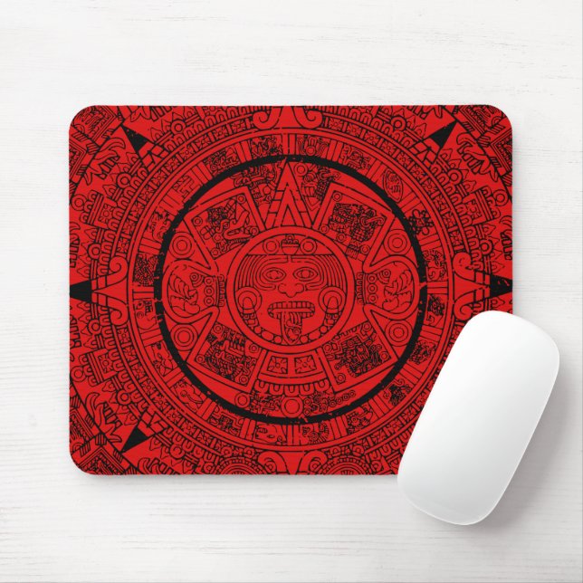 Tapis De Souris Mexicaine Aztec Sun Stone Maya Calendrier 2 (Avec souris)