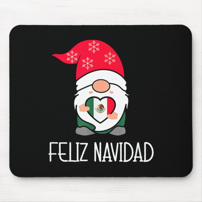Tapis De Souris Mexican Christmas Gnome Feliz Navidad Mexico  (Devant)