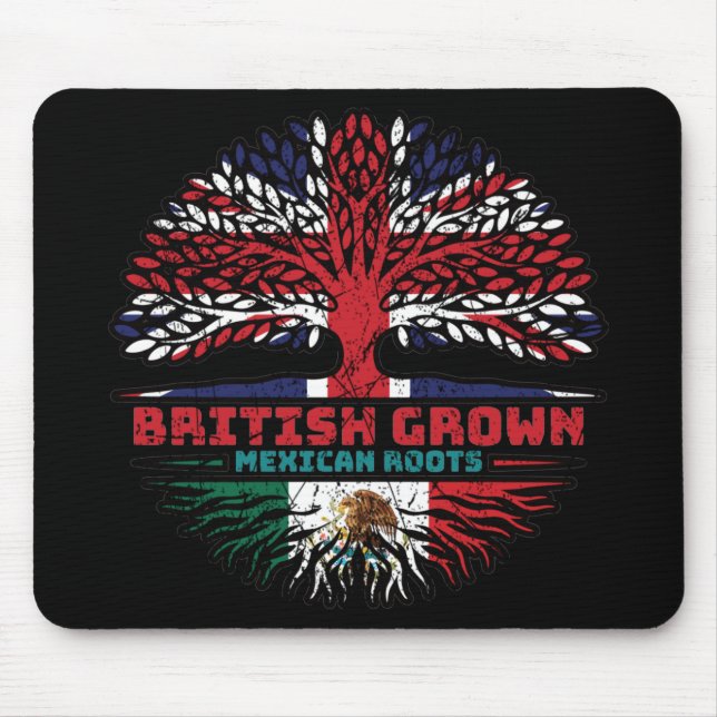 Tapis De Souris Mexique Mexique Royaume-Uni British Tree (Devant)