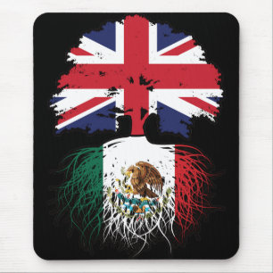 Tapis De Souris Mexique Mexique Royaume-Uni drapeau des racines de