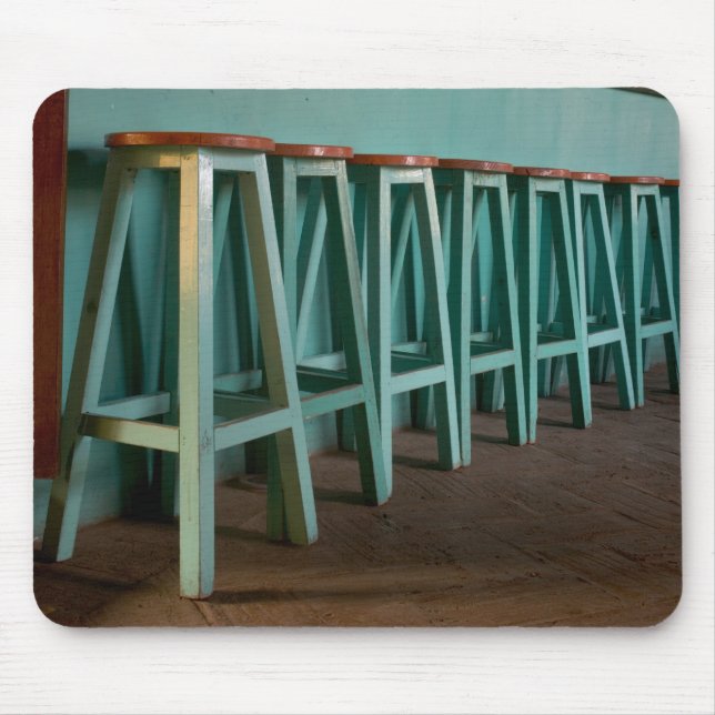 Tapis De Souris Mexique, Oaxaca, Tabourets de bar verts alignés le (Devant)
