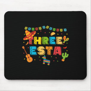 Tapis De Souris Mexique Thème 3ème anniversaire 3 ans Enfants Troi