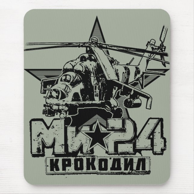 Tapis De Souris Mi-24 gros hélicoptère soviétique (Devant)