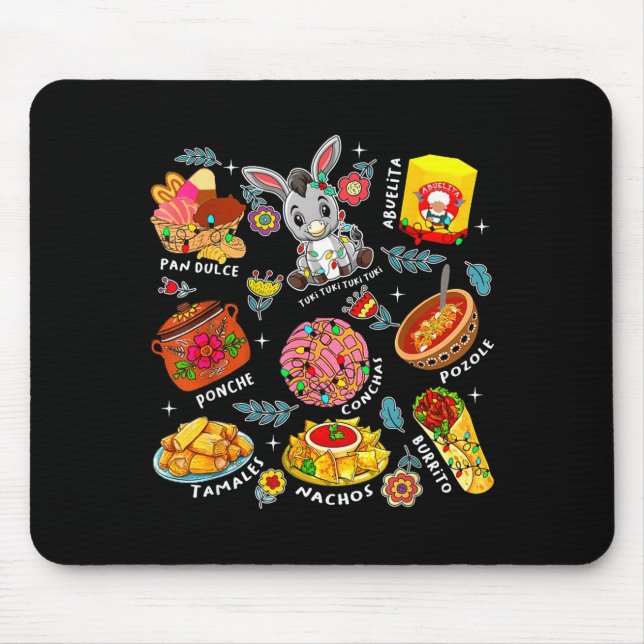 Tapis De Souris Mi Burrito Sabanero Mexican Tuki Tuki Latino Xmas  (Devant)