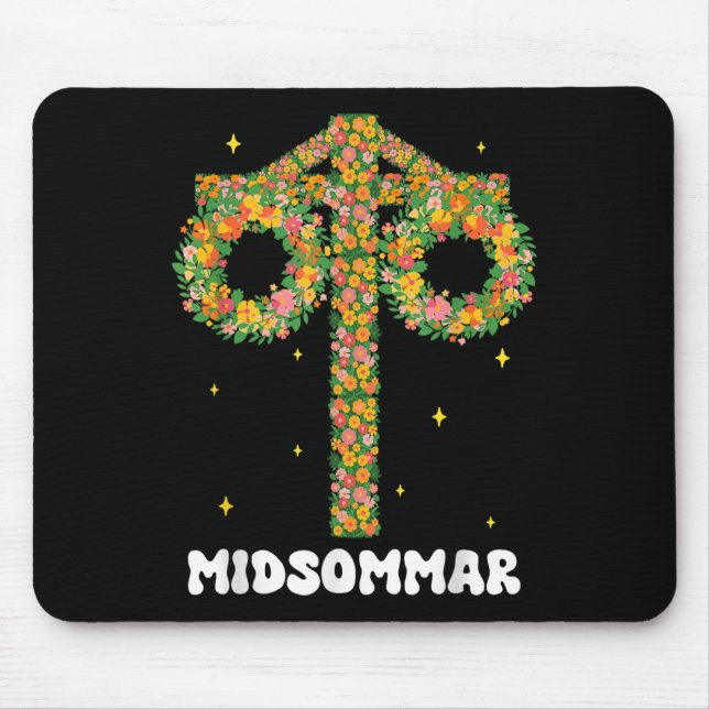 Tapis De Souris Mi-été Solstice Maypole Midsomum Suède (Devant)