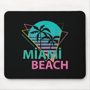 Tapis De Souris Miami Beach Floride Fière Floridienne Rétro Palms