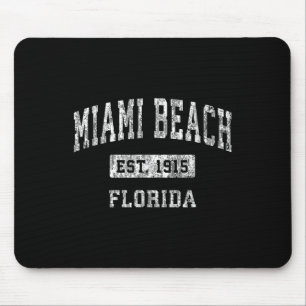 Tapis De Souris Miami Beach Floride Fl Vintage Sports Établis