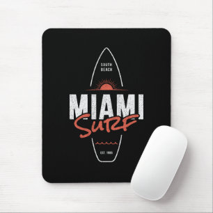 Tapis De Souris Miami Surf – Conception de planche de surf vintage