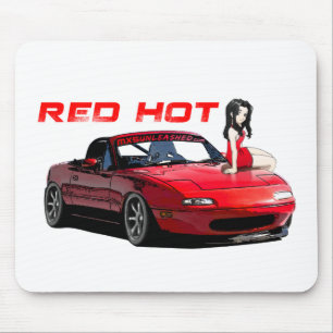 Tapis De Souris Miata MX-5 d'un rouge ardent