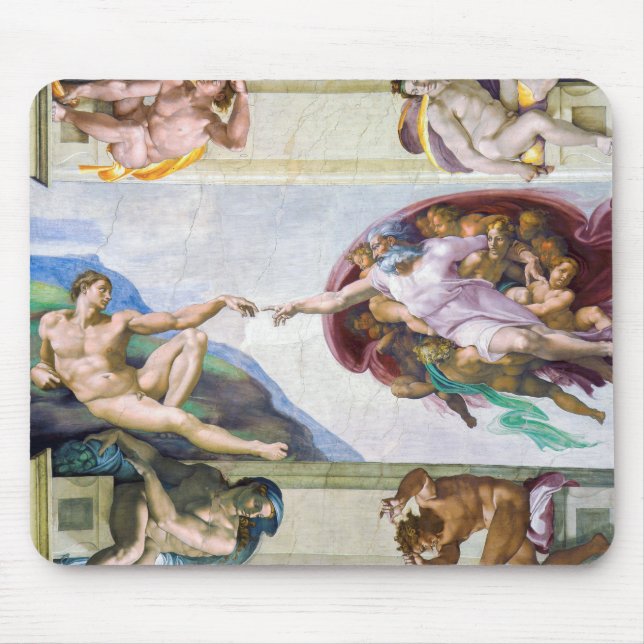 Tapis De Souris Michelangelo - Création d'Adam, Chapelle Sixtine (Devant)