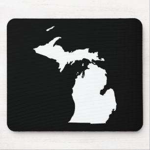 Tapis De Souris Michigan en blanc et noir