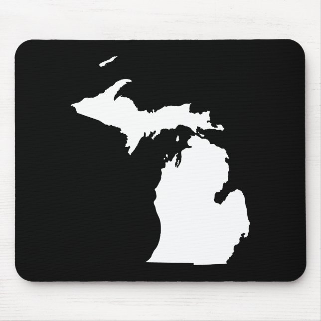 Tapis De Souris Michigan en blanc et noir (Devant)