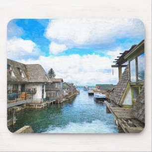 Tapis De Souris Michigan Fish Town Painting Mouse Pad