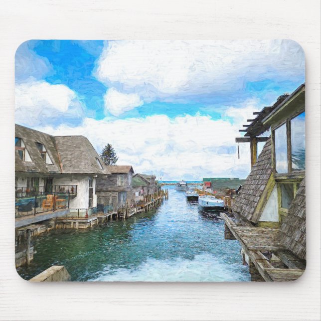 Tapis De Souris Michigan Fish Town Painting Mouse Pad (Devant)